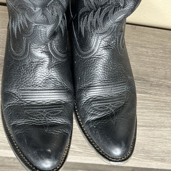 Ariat Heritage Deertan Men's Black Leather Cowboy Boots Size 10 EE Western - Picture 3 of 12